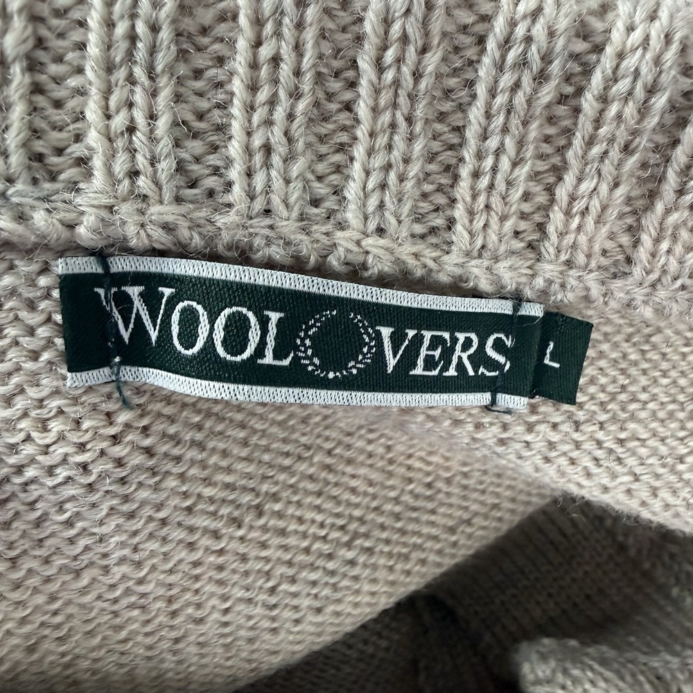 Woolovers Cardigan Sweater Womens Large Chunky Patch Pocket Button Timeless - Picture 3 of 9